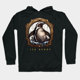 Penguin "Ice Buddy" , Penguin Gift , Penguin Lover , Penguin Cartoon Hoodie